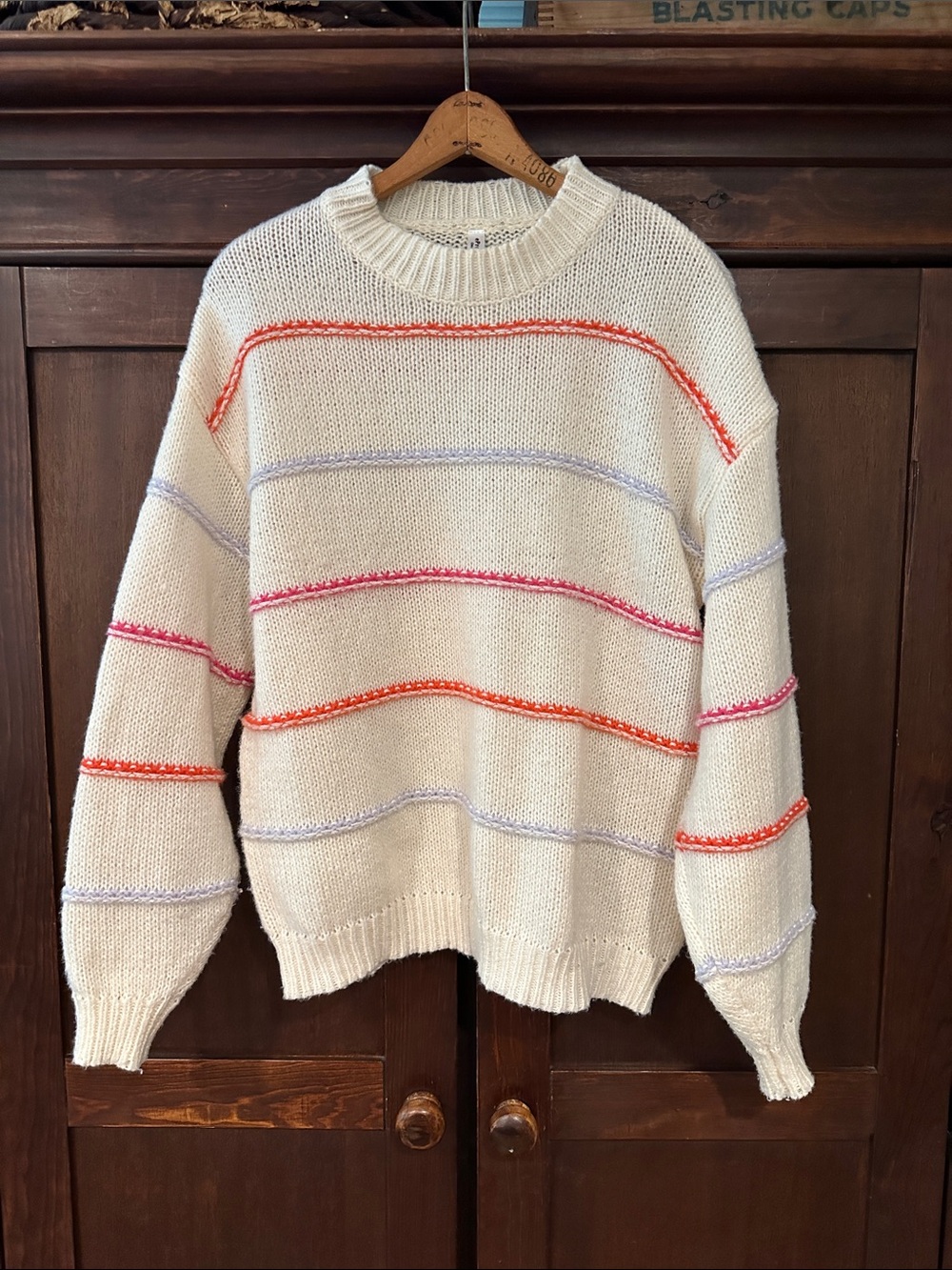 ePretty • women’s unique crew neck sweater • striped • pullover • oversized